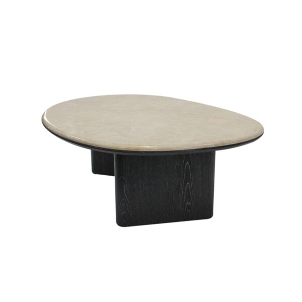 طاولة قهوة رخام شيتو 97 سم - اسود وبيج