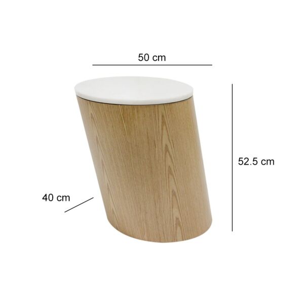 طاولة جانبية روميس - بيج وابيض