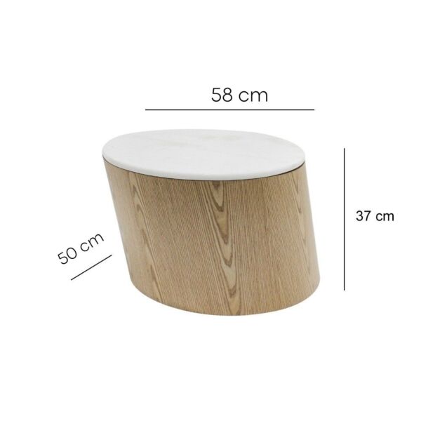 طاولة جانبية روميس - أبيض وبيج