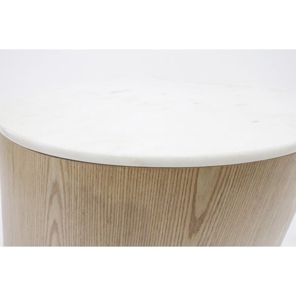 طاولة قهوة روميس - بيج وابيض