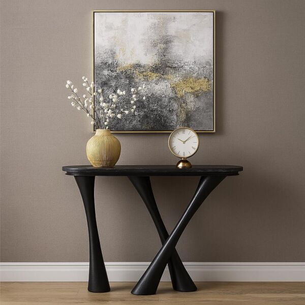 كونسول رخام طبيعي مارانا - اسود