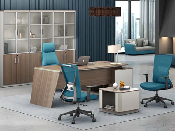  مكتب مع ملحق نيو تنلى 200 سم - بني وكريمي