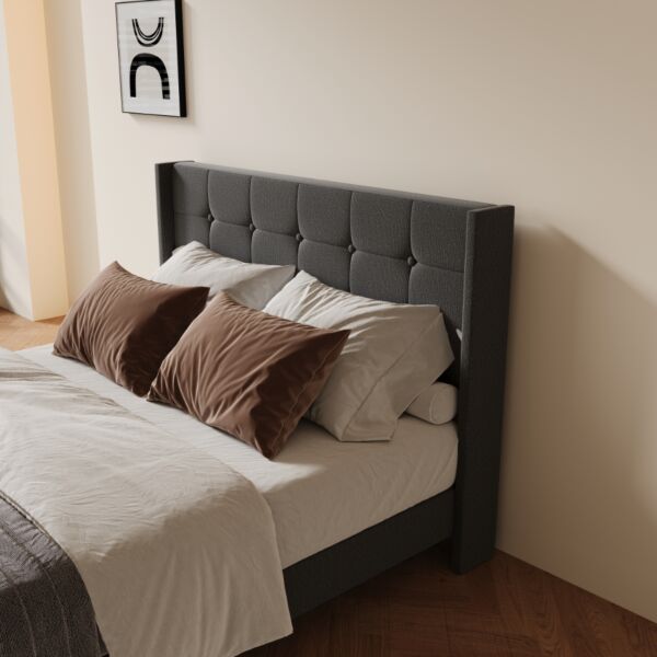 سرير مفرد يوتال - رمادي غامق 140x200