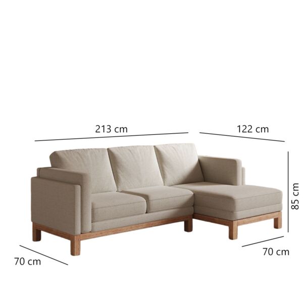 كنب زاوية كتان ليندايل - بيج