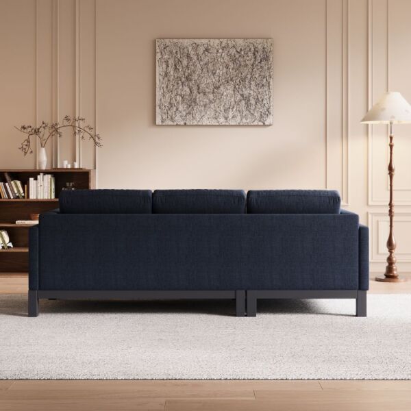 كنب زاوية كتان ليندايل - أزرق غامق