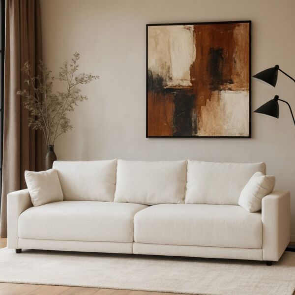 كنبة لوسيانا - 3 مقاعد 213 سم - اوف وايت
