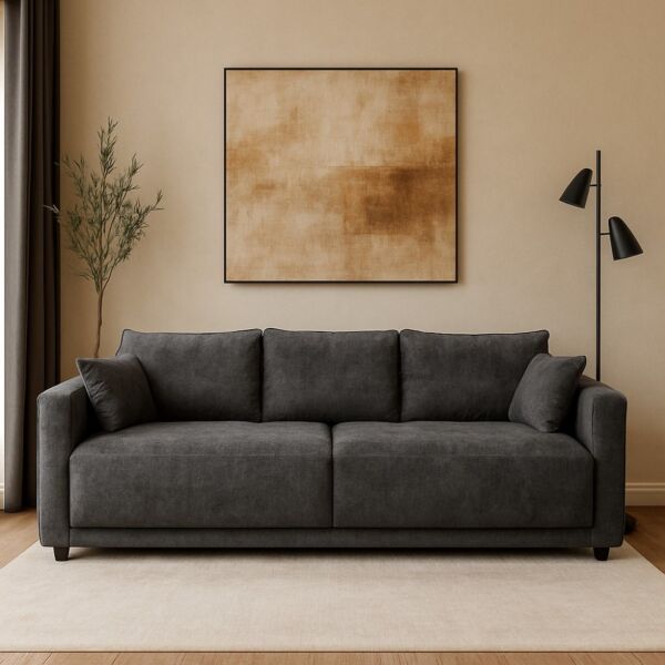 كنبة لوسيانا - 3 مقاعد 213 سم - رمادي