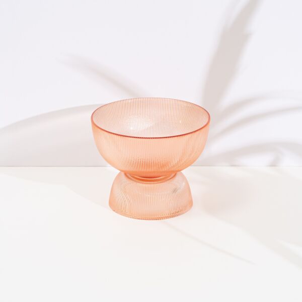 وعاء تقديم بقاعدة  دوباي من الزجاج - برتقالي , حجم كبير