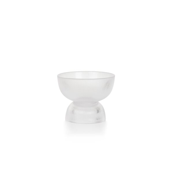 وعاء تقديم بقاعدة دوباي من الزجاج - أبيض , حجم كبير