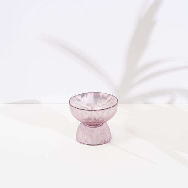 وعاء تقديم بقاعدة دوباي من الزجاج - بنفسجي , حجم وسط