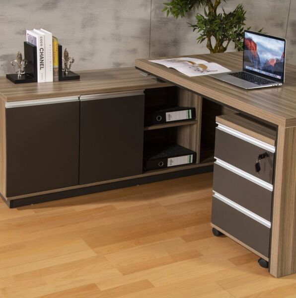طاولة مكتب مع زاوية يسار وأدراج كونراد 160 سم