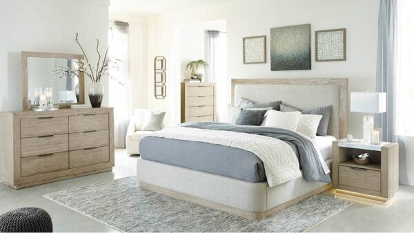 طقم غرفة نوم هينينجتون حجم ملكي 193X203 سم مع وحدة ادراج