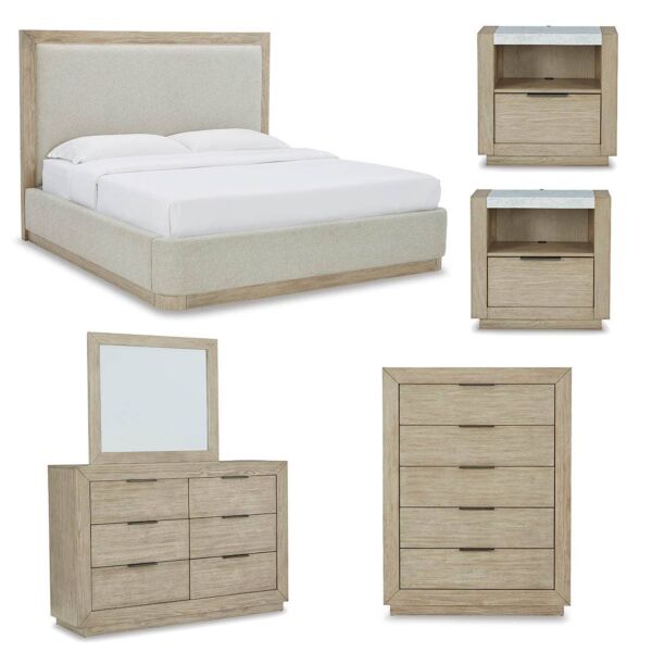 طقم غرفة نوم هينينجتون حجم ملكي 193X203 سم مع وحدة ادراج