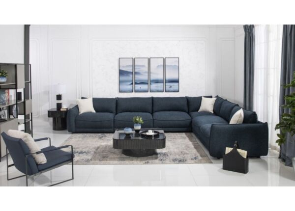 طقم كنب كينجسلي   6 قطع   كحلي داكن