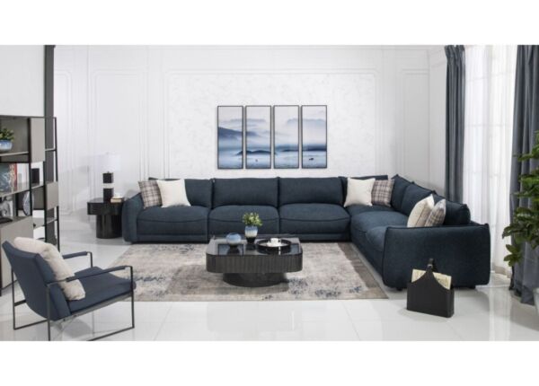 طقم كنب كينجسلي   6 قطع   كحلي داكن