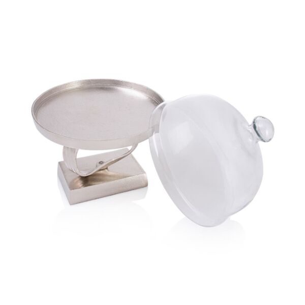 طبق تقديم بقاعدة مرتفعة حجم صغير مع غطاء ستيندروب