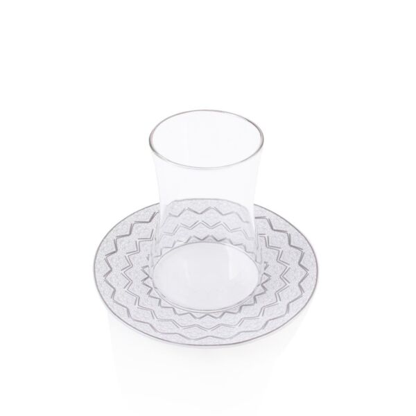 طقم بيالات شاي 170 مل مع صحون باكر 6 أشخاص