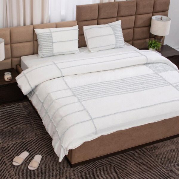 طقم مفرش سرير حجم ملكى  193X203 سم  4 قطع شودو