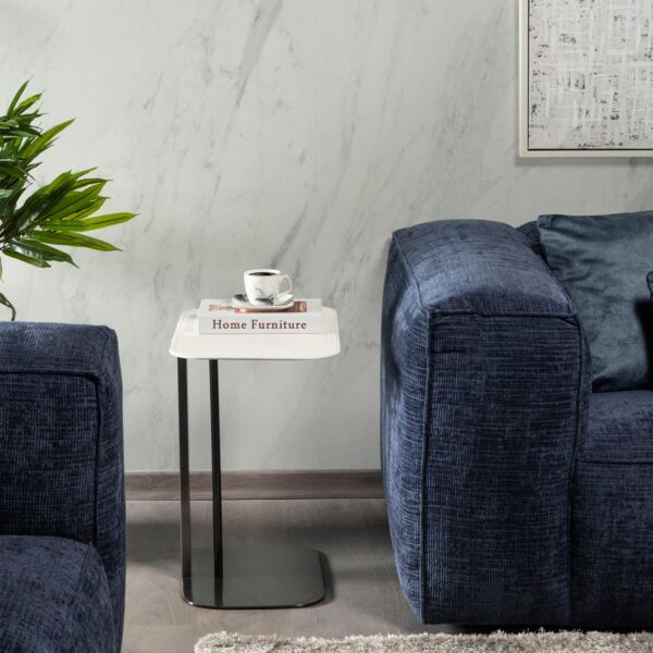 طاولة جانبية لابو - أبيض واسود