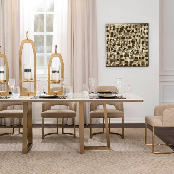 طقم طاولة طعام ديلجادو - 10 كراسي - بيج