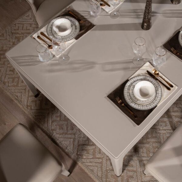 طقم طاولة طعام وكراسي ل 12 شخص روفر - بيج