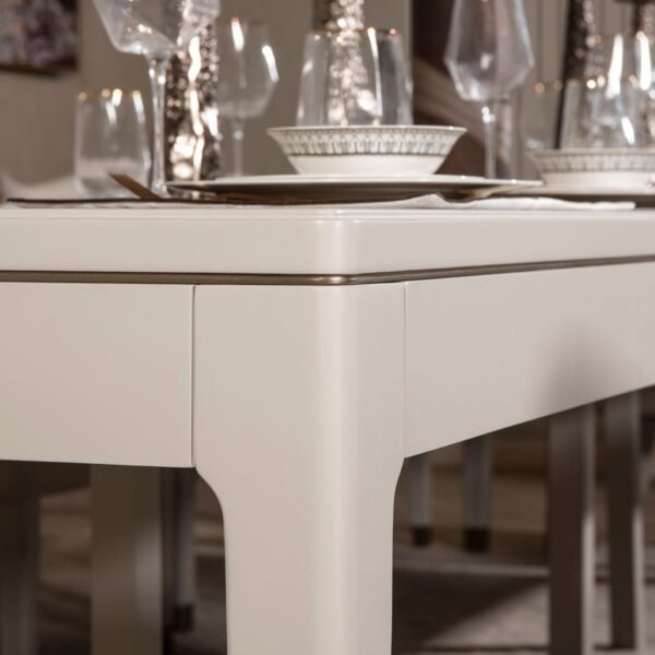 طقم طاولة طعام وكراسي ل 12 شخص روفر - بيج