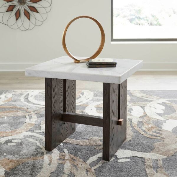 طاولة جانبية بورخاوس - ابيض