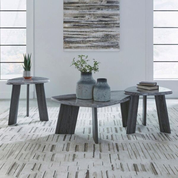 طقم طاولات قهوة بلوبوند - رمادي