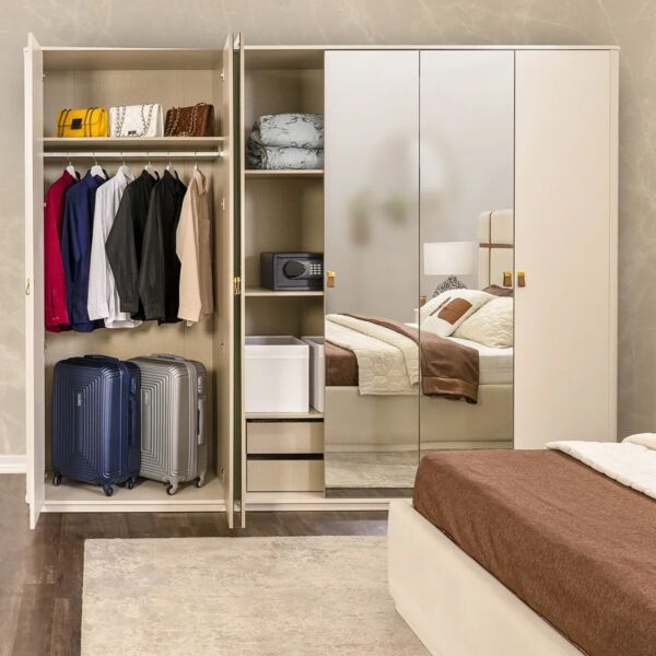 دولاب ملابس سافيولا - 6 أبواب - بيج