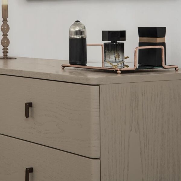 تسريحة مع مرآة لاجون - 6 ادراج - بيج فاتح