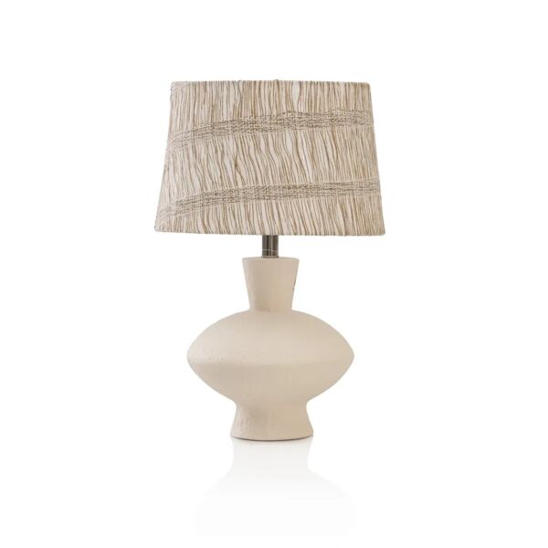 ابجورة طاولة سكون - بيج وأبيض