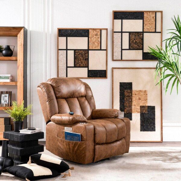 كرسي استرخاء كهربائي يساعد على الوقوف ستاينميتز - بني