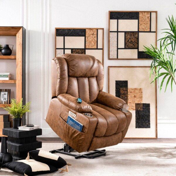 كرسي استرخاء كهربائي يساعد على الوقوف ستاينميتز - بني