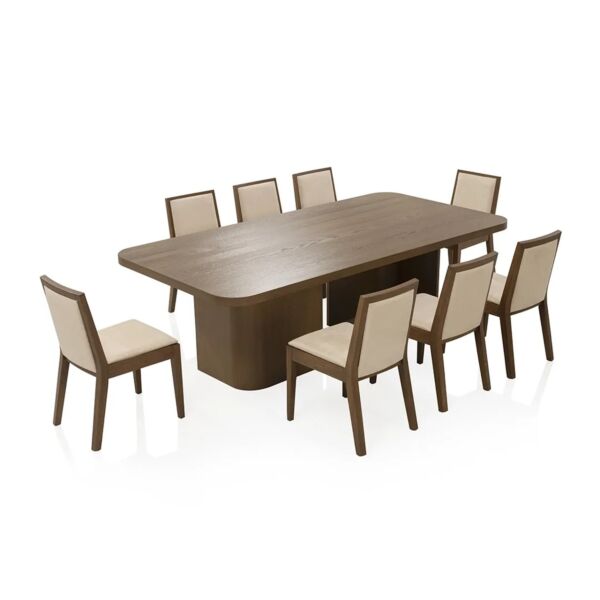 طقم طاولة طعام ماتيرا - 8 كراسي - بني