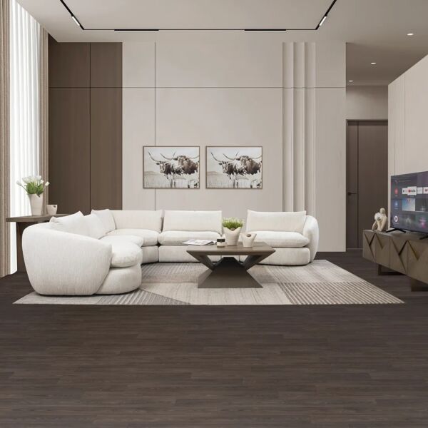 كنب زاوية لوينجين - 6 قطع - كريمي