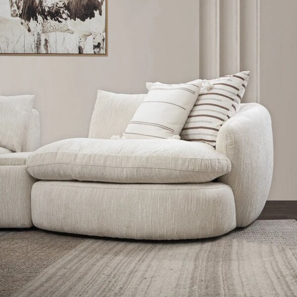 كنب زاوية لوينجين - 6 قطع - كريمي