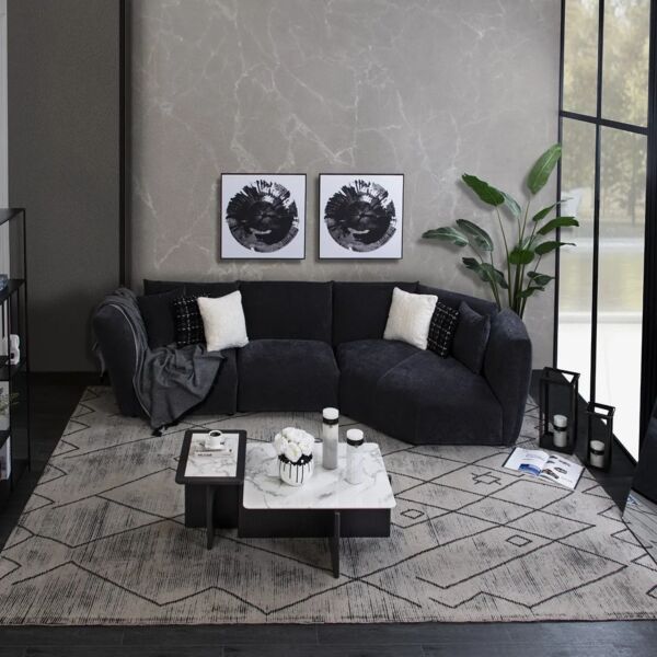 طقم كنبة زاوية 3 قطع مورالونج