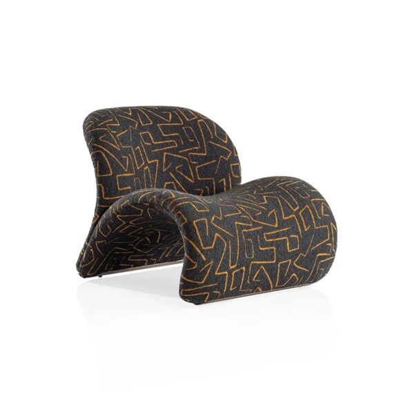 كرسي مفرد ماكايو - اسود وذهبي