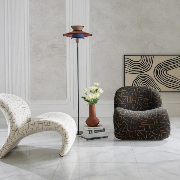 كرسي مفرد ماكايو - اسود وذهبي