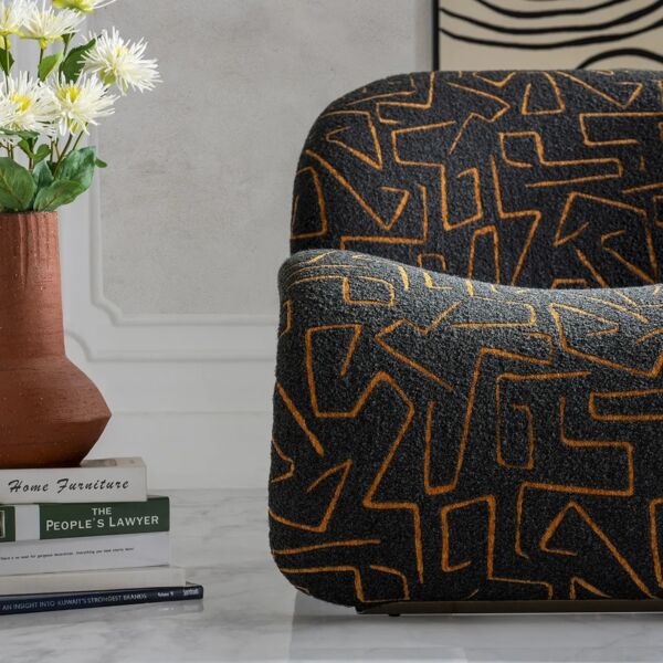 كرسي مفرد ماكايو - اسود وذهبي