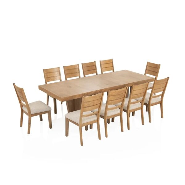 طقم طاولة طعام كريستلاند - 10 كراسي - بني