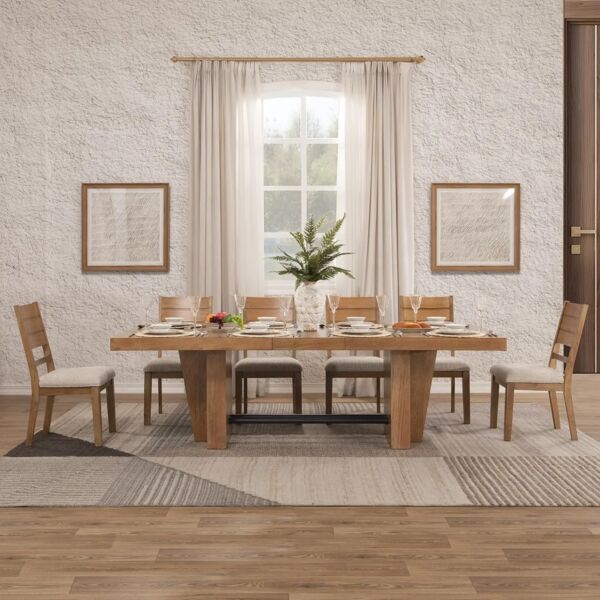 طقم طاولة طعام كريستلاند - 10 كراسي - بني