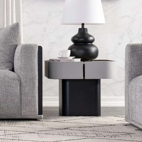 طاولة جانبية نافوري - رمادي ومتعدد الالوان