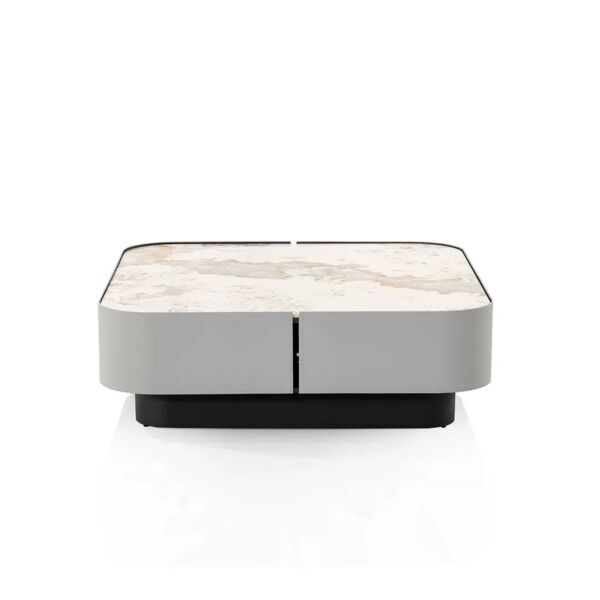 طاولة قهوة أوبامبو - رمادي وأبيض