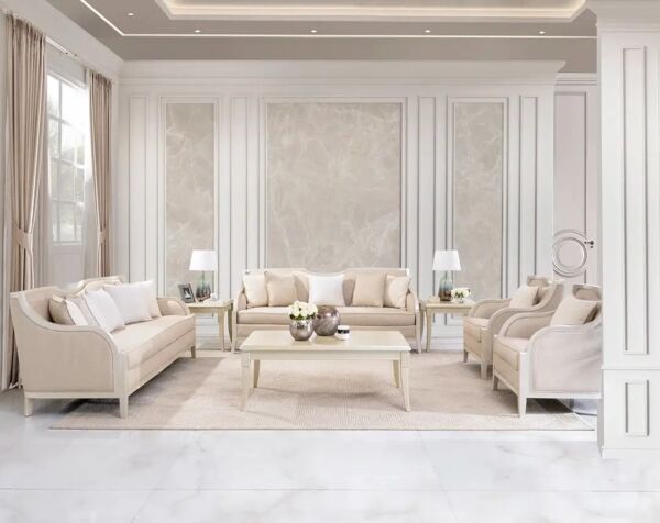 طقم كنب 4 قطع باركلون - بيج