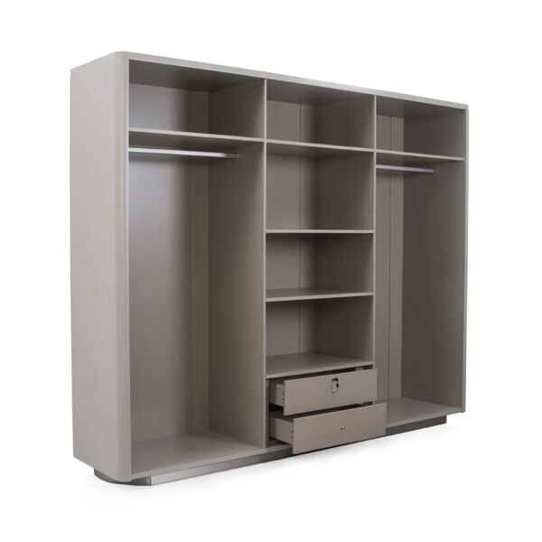 دولاب ملابس كاتيو - 6 أبواب - بيج ورمادي