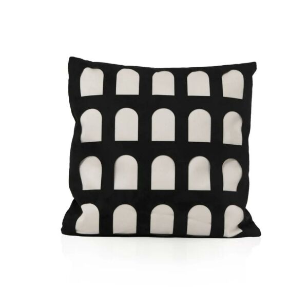 وسادة مربعة للديكور تالوز - ابيض واسود