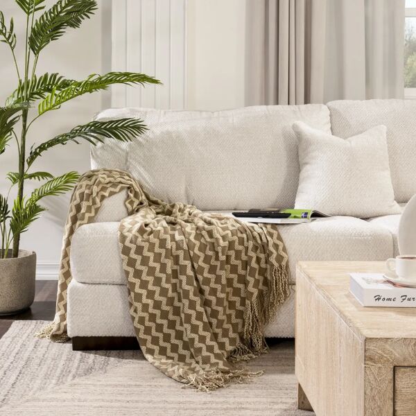 شال كنب 130X170سم كايرو - بني وابيض