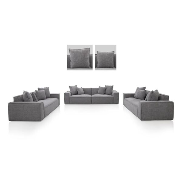 طقم كنب فيستارا - 3 قطع - رصاصي