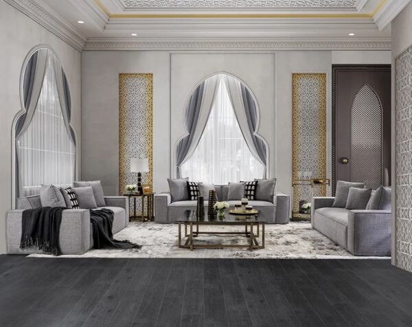 طقم كنب فيستارا - 3 قطع - رصاصي